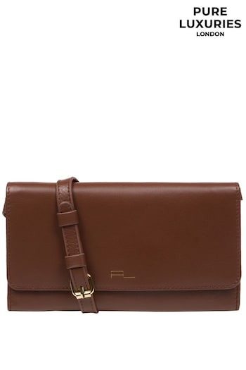 Pure Luxuries London Saffron Nappa Leather Cross-Body Clutch Bag (N63693) | £44
