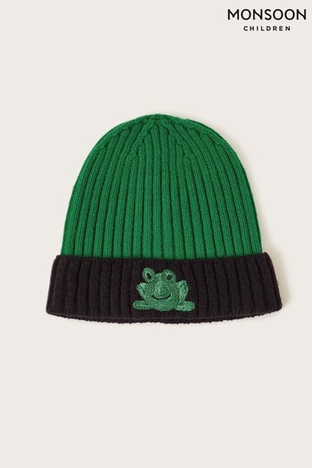 Monsoon Frog Black Beanie Hat (N63750) | £14 - £15