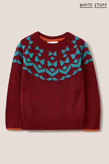 White Stuff Red Geo Fairisle Jumper (N63847) | £28