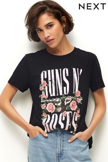 Black Guns N Roses Licence Band T-Shirt (N63936) | £25