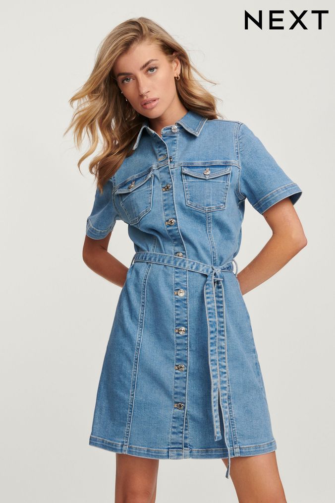 Denim shirt dresses online hotsell