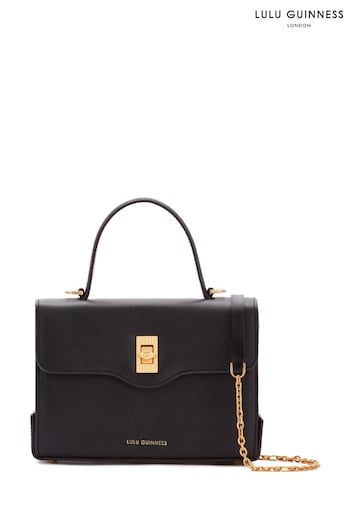 Lulu Guinness Queenie Textured Leather Black Bag (N63999) | £250