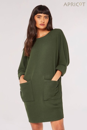 Apricot Green Contrast Rib Cocoon Dress (N64146) | £35