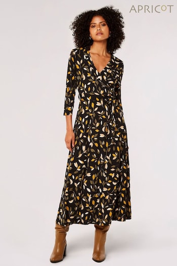 Apricot Black Multi Leaf Maxi Dress (N64158) | £35