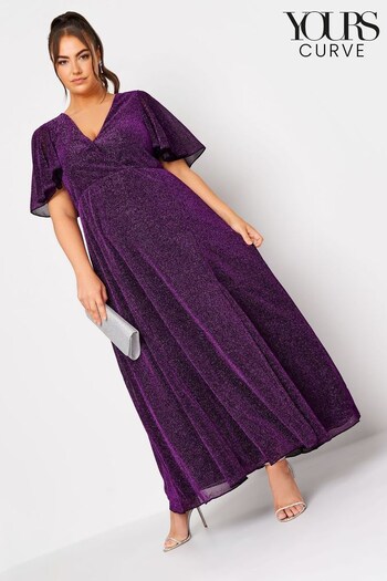 Yours Curve Purple London Metallic Maxi Dress (N64207) | £65