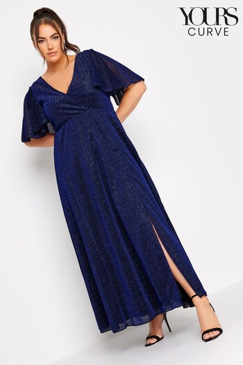 Yours Curve Blue London Metallic Maxi Dress (N64208) | £65