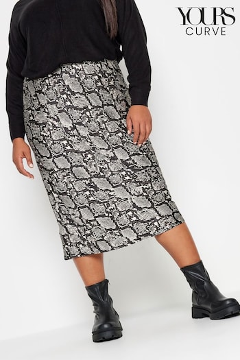 Yours Curve Grey London Bias Cut Skirt (N64225) | £28