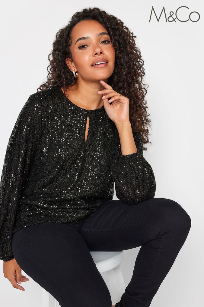 Next black sequin top new arrivals
