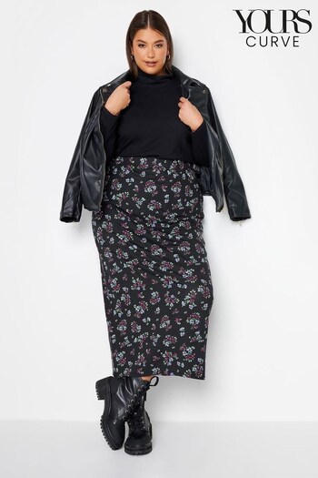 Yours Curve Black Tube Skirt (N64297) | £24