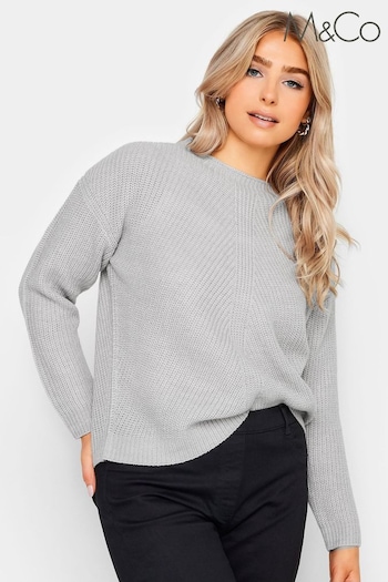 M&Co Grey Petite Stitch Detail Jumper (N64301) | £27