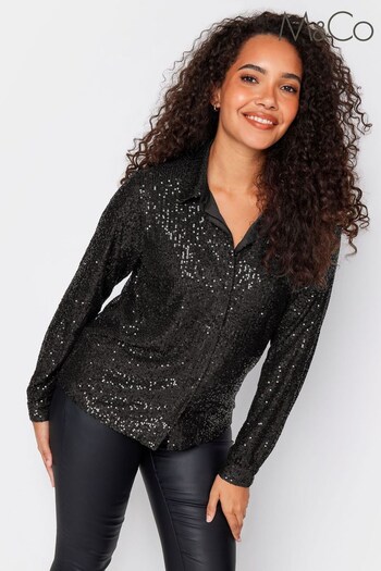 M&Co Black Sequin Shirt (N64330) | £49