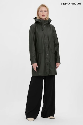 VERO MODA Green Teddy Borg Lined Rain Coat (N64356) | £50