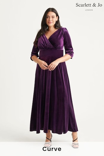 Scarlett & Jo Purple Verity Velvet Maxi Gown (N64375) | £120