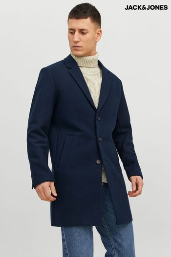 JACK & JONES Blue Tailored Smart Wool Coat (N64593) | £110