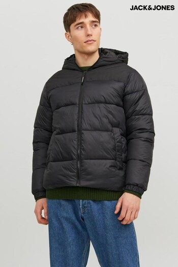 JACK & JONES Black Hooded Padded Coat (N64609) | £55