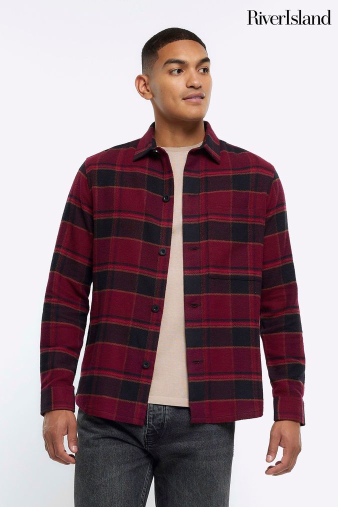 Red tartan coat river island online