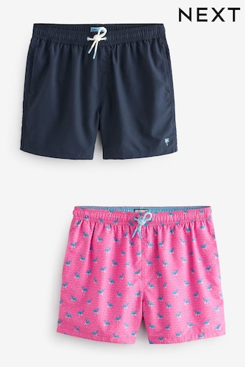 Pink Flamingo/Navy Swim Shorts 2 Pack (N64637) | £30