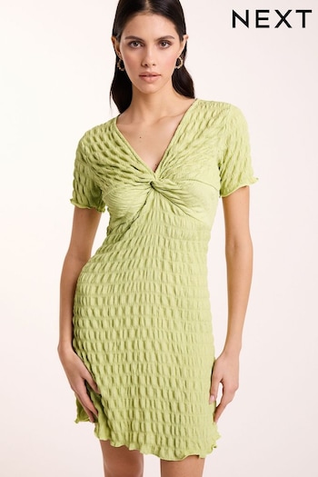 Sage Green Textured Mini Dress (N64669) | £26