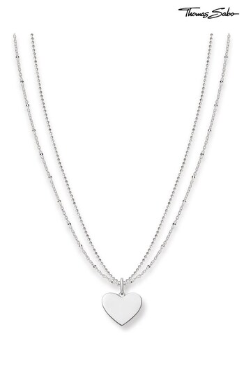 Thomas Sabo Silver Engravable Heart Necklace: A Romantic Token of Love (N64721) | £109