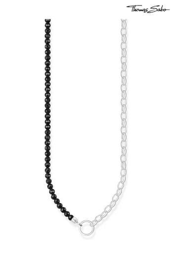 Thomas Sabo Black Onyx Charm Necklace: Timeless Sophistication (N64723) | £129