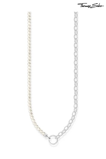 Thomas Sabo White Freshwater Pearl Charm Necklace: Timeless Elegance (N64724) | £149