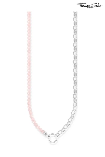 Thomas Sabo Pink Rose Quartz Charm Necklace (N64725) | £129