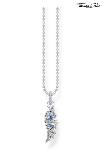 Thomas Sabo Blue Phoenix Wing Necklace: Silver with Spinel (N64728) | £149