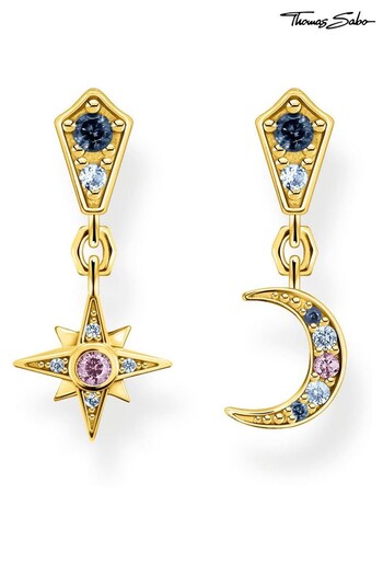 Thomas Sabo Gold Dreamy Star & Moon Drops Earrings (N64739) | £98