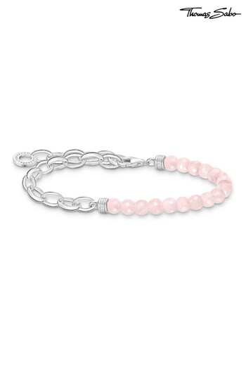 Thomas Sabo Pink Rose Quartz Link Charm Bracelet (N64763) | £74