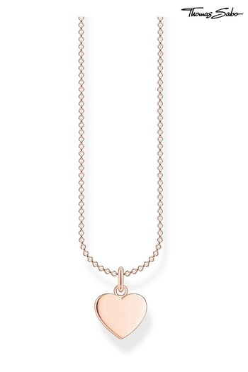Thomas Sabo Rose Gold Charm Club Necklace Set with Rose Gold Heart Pendant (N64800) | £109