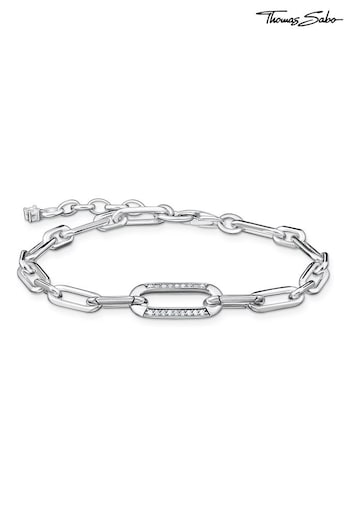 Thomas Sabo White Chunky Chain & Zirconia Bracelet (N64819) | £198