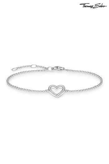 Thomas Sabo White Heart Cut-Out Bracelet (N64823) | £79