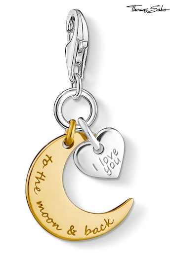Thomas Sabo Gold Love Message Charm Moon & Heart Bracelet (N64825) | £49