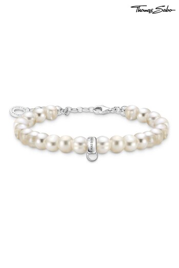 Thomas Sabo White Freshwater Pearl Charm Bracelet (N64832) | £79