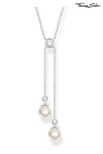 Thomas Sabo White Modern Pearl Y-Necklace (N64854) | £139