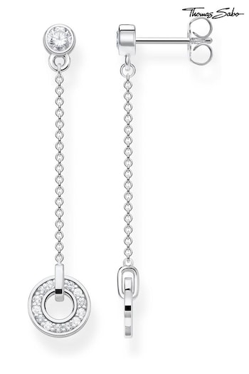 Thomas Sabo White Stone Circle Drops Earrings - 925 Silver (N64865) | £98