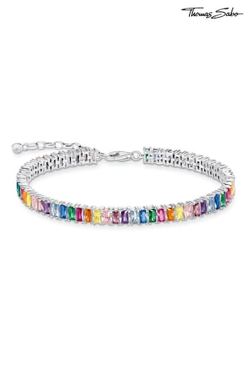 Thomas Sabo Silver Tone Rainbow Tennis Bracelet (N64913) | £398