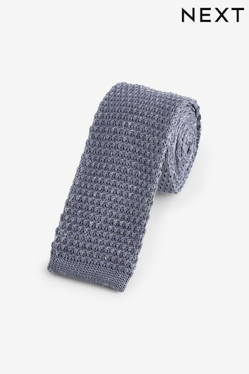 Light Blue Marl Slim Knitted Tie (N65028) | £12