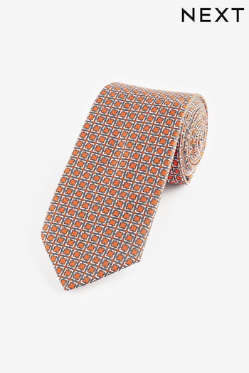 Orange Link Pattern Tie (N65045) | £12