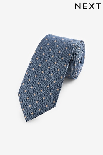Navy Blue Polka Dot Pattern Tie (N65050) | £12