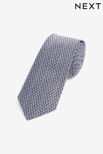 Blue Wide Floral Silk Pattern Tie (N65058) | £20