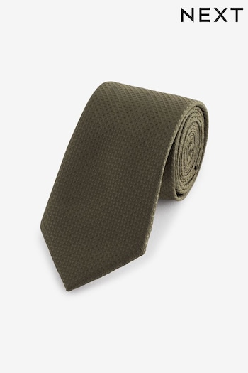 Olive Green Waffle Textured Tie (N65060) | £12