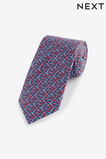 Red/Blue Horsepip Pattern Tie (N65061) | £12