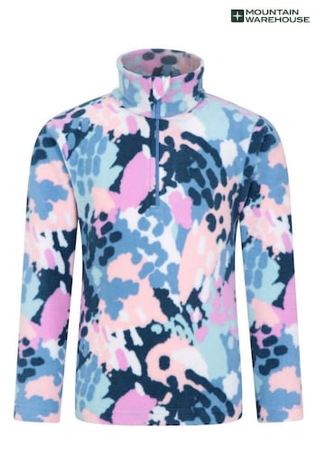 Mountain Warehouse Pink Endeavour Printed Half-Zip Kids Fleece (N65153) | £18