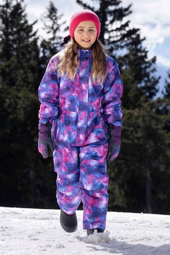 Mountain Warehouse Pink Kids Cloud Printed All in One Snowsuit (N65184) | £68