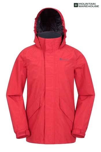 Mountain Warehouse Red Kids Solar Waterproof Jacket (N65189) | £32
