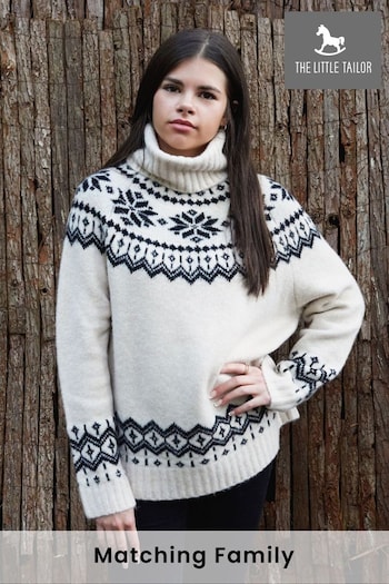 The Little Tailor Ladies Cream Cosy Funnel Neck Fairisle Knitted Christmas Jumper (N65213) | £75