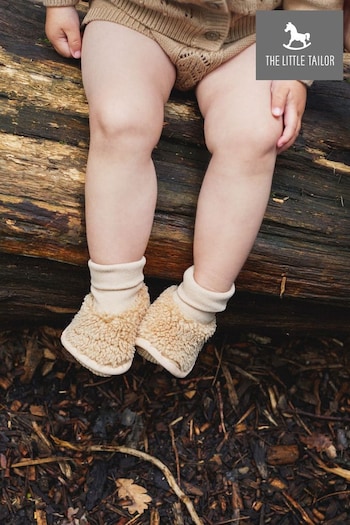 The Little Tailor Plush Lined Sherpa Fleece Borg Black Booties (N65214) | £16