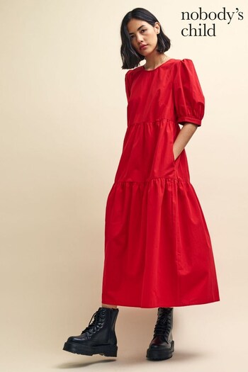 Nobody's Child Red Rochelle Midi Dress (N65262) | £59