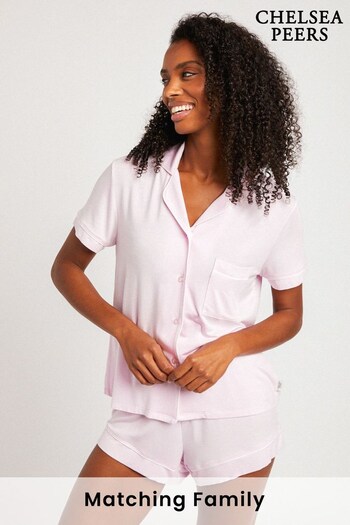 Chelsea Peers Pink Modal Button Up Short Pyjamas Set (N65333) | £38